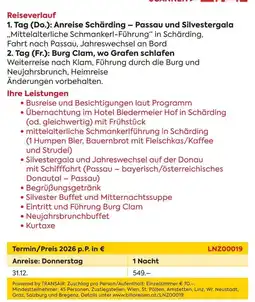 Billa Reisen Reiseverlauf Angebot