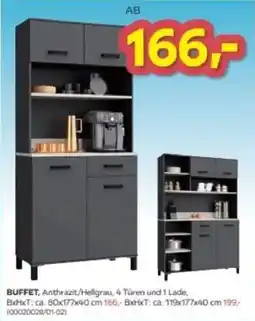 Möbelix BUFFET, Anthrazit/Hellgrau Angebot