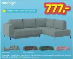 Möbelix ECKSOFA, Cordstoff Mint, Fuße Schwarz Angebot