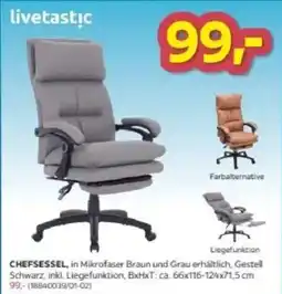 Möbelix CHEFSESEL in Mikrofaser Braun und Grau erhältlich, Gestell Schwarz Angebot