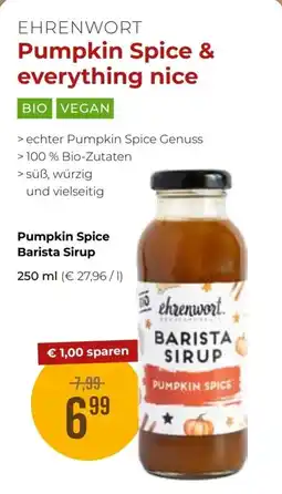 Martin Reformstark Ehrenwort Pumpkin Spice Barista Sirup Angebot