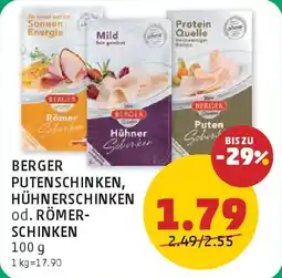 PENNY Berger putenschinken, hühnerschinken od. römerschinken Angebot