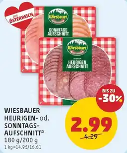 PENNY Wiesbauer heurigen od. sonntagsaufschnitt Angebot