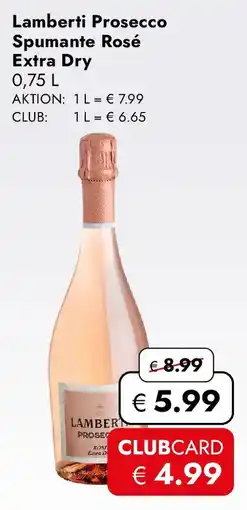 Travel FREE Lamberti Prosecco Spumante Rosé Extra Dry Angebot