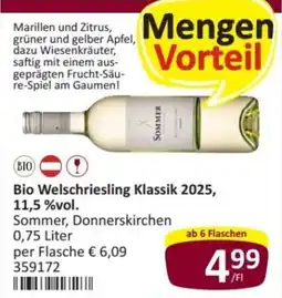 Kastner Bio Welschriesling Klassik 2025 Angebot