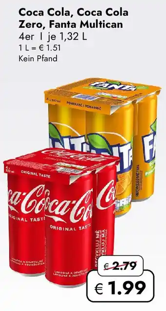 Coca Cola, Coca Cola Zero, Fanta Multican