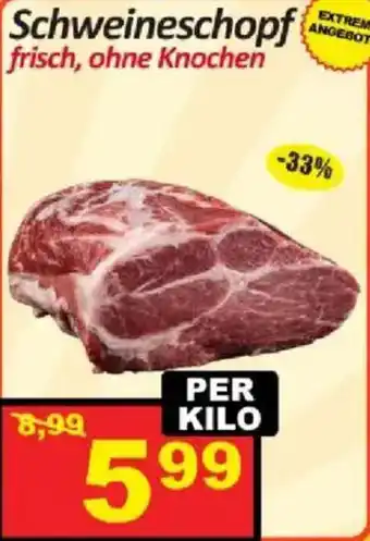 Schweineschopf frisch, ohne Knochen