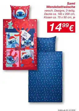 KiK Samt Wendebettwäsche Stitch Angebot