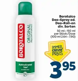 Billa Borotalco Deo-Spray od. Deo-Roll-on Angebot