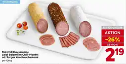 Billa Stastnik Haussalami, Loidl Salami im Chili-Mantel od. Sorger Knoblauchsalam Angebot