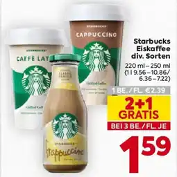 Billa Starbucks Eiskaffee Angebot