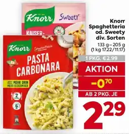 Billa Knorr Spaghetteria od. Sweety Angebot