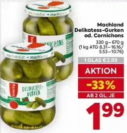 Billa Machland Delikatess-Gurken od. Cornichons Angebot