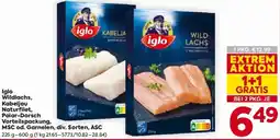 Billa Iglo Wildlachs, Kabeljau Naturfilet, Polar-Dorsch Vorteilspackung, MSC od. Garnelen, ASC Angebot