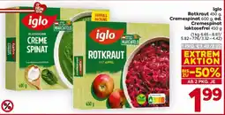 Billa Iglo Rotkraut Cremespinat od. Cremespinat laktosefrei Angebot