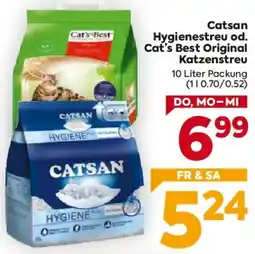Billa Catsan Hygienestreu od. Cat's Best Original Katzenstreu Angebot