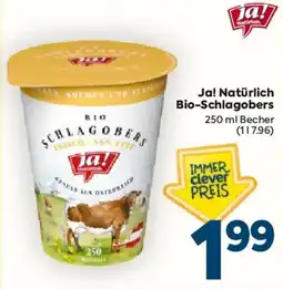 Billa Ja! Natürlich Bio-Schlagobers Angebot
