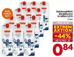 Billa SalzburgMilch Bergbauern H-Milch 3,5% Angebot