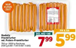 Billa Radatz Frankfurter od. Puten-Frankfurter Angebot
