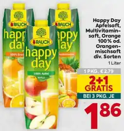 Billa Happy Day Apfelsaft, Multivitaminsaft, Orange 100% od. Orangenmischsaft Angebot