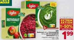 Billa Iglo Rotkraut, Cremespinat, od. Cremespinat laktosefrei Angebot