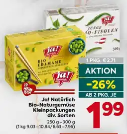 Billa Ja! Natürlich Bio-Naturgemüse Kleinpackungen Angebot