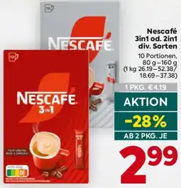 Billa Nescafé 3in1 od. 2in1 Angebot