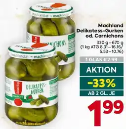 Billa Machland Delikatess-Gurken od. Cornichons Angebot