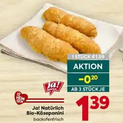 Billa Ja! Natürlich Bio-Käsepanini Angebot