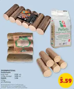 PENNY Brennmaterial Holzbriketts Pellets Angebot