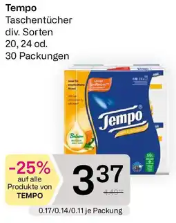Bipa Tempo Taschentücher Angebot
