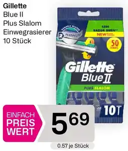 Bipa Gillette Blue II Plus Slalom Einwegrasierer Angebot
