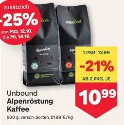 MPreis Unbound Alpenröstung Kaffee Angebot