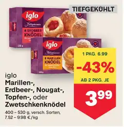 MPreis iglo Marillen-, Erdbeer-, Nougat-, Topfen- oder Zwetschkenknödel Angebot