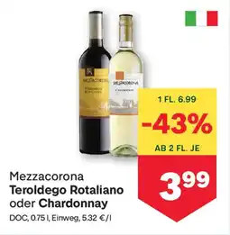MPreis Mezzacorona Teroldego Rotaliano oder Chardonnay Angebot