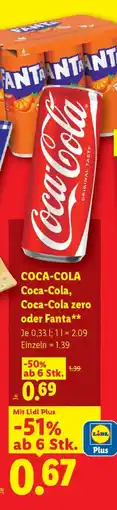 Lidl COCA-COLA Coca-Cola, Coca-Cola zero oder Fanta Angebot