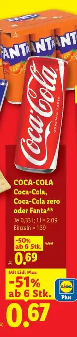 COCA-COLA Coca-Cola, Coca-Cola zero oder Fanta