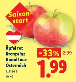 Lidl Äpfel rot Kronprinz Rudolf aus Österreich Angebot