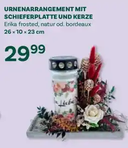 Bellaflora Urnenarrangement mit Schieferplatte und Kerze Erika Angebot