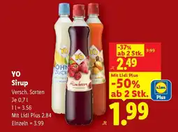 Lidl YO Sirup Angebot