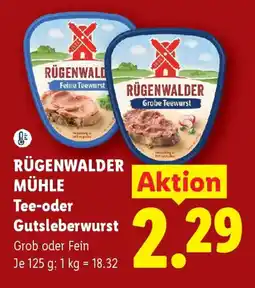 Lidl Rügenwalder Mühle Tee-oder Gutsleberwurst Angebot