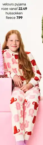 HEMA velours pyjama roze vanaf Angebot