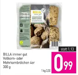 Sutterlüty BILLA immer gut Vollkorn- oder Mehrkornbrötchen Angebot