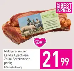 Sutterlüty Metzgerei Walser Ländle Alpschwein Znünispeckbindele Angebot