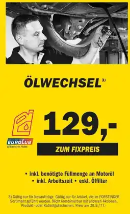 Forstinger Ölwechsel Angebot