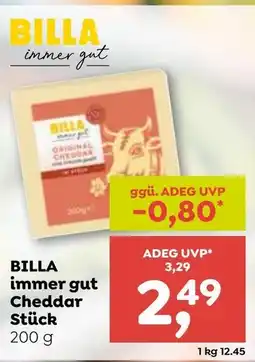 ADEG BILLA immer gut Cheddar Stück Angebot