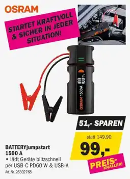 Forstinger OSRAM BATTERYjumpstart 1500 A Angebot