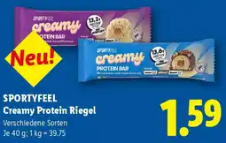Lidl SPORTYFEEL Creamy Protein Riegel Angebot