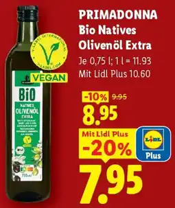 Lidl PRIMADONNA Bio Natives Olivenöl Extra Angebot