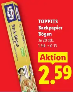 Lidl TOPPITS Backpapier Bögen Angebot